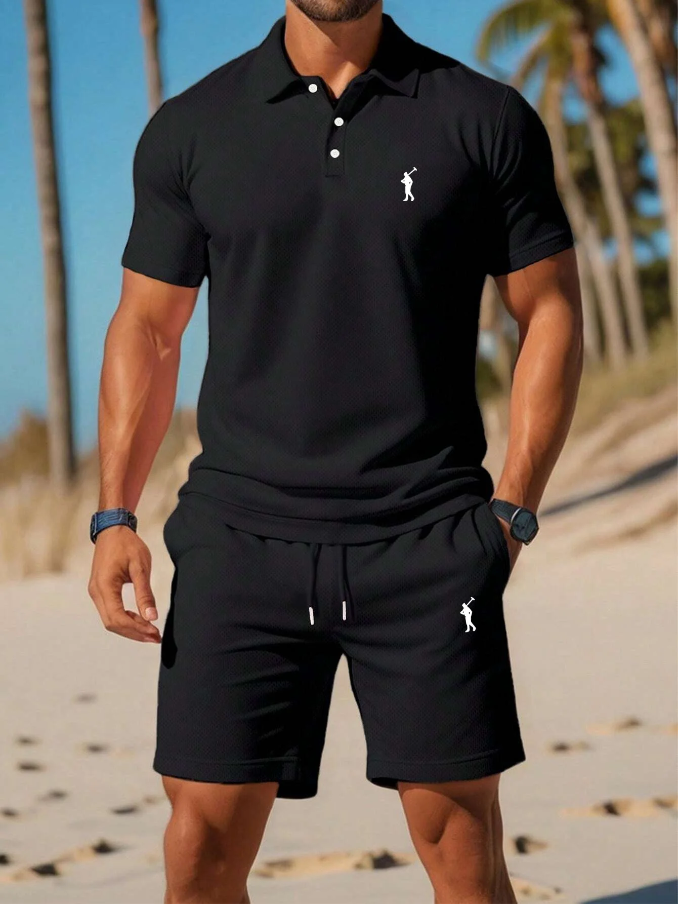 Golf Equipment Drawing - Men 2 Piece Golf Outfit Set
