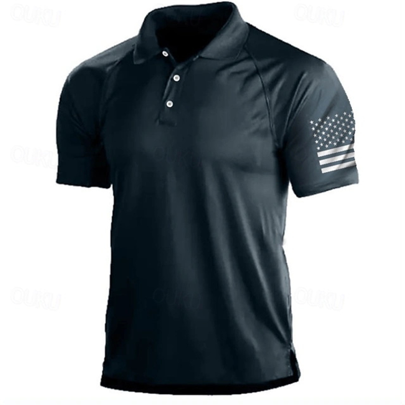 3D Print USA Flag Pattern Polo - đánh giá và giá Golf Equipment Wholesale