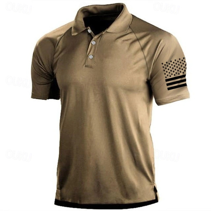3D Print USA Flag Pattern Polo - đánh giá và giá Golf Equipment Wholesale