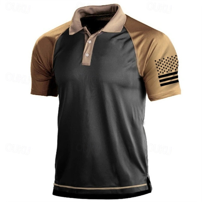 3D Print USA Flag Pattern Polo - đánh giá và giá Golf Equipment Wholesale
